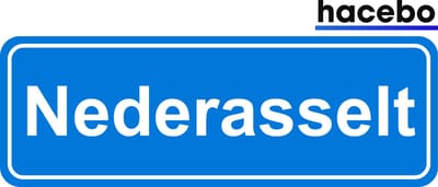Hacebo - Plaatsnaam Sticker - 29x10 CM - Nederasselt sticker - Verkeersborden sticker - grappige cadeaus - Nederasselt
