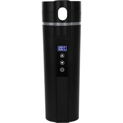 Mug de voyage chauffant électrique 450ml Contrôle intelligent de la température Faible bruit Noir Tasse chauffante intelligente pour voiture L