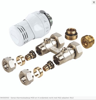 Comap aansluitset 1/2" F-3/4" euroconus vloeraansluiting Henrad Premium Line ECO.