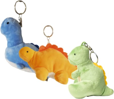 Cute since 1999 - Dinosaurus Sleutelhanger Bundel 3 stuks - Blauw, Groen & Oranje - 10cm