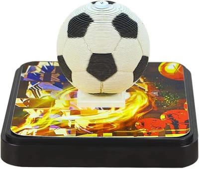 3D Bureau Kalender - Papier Sculptuur Kalender - Bureau Decoratie - Voetbal Vorm Ontvouwt Zich - 8.7x8.7x6 cm - Multicolor