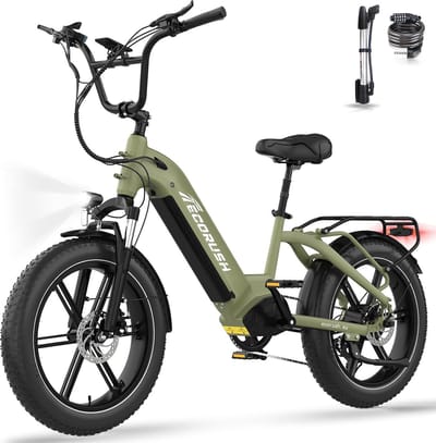ECORUSH Elektrische Fiets ECO R6 - Trendy 20*4.0 Inch Fat Tire City Commuter EBike met Afneembare 48V 15.6Ah Lithium Batterij - Mountain E-Bike met 250W Motor - 7 Versnellingen - IP54 Waterdicht