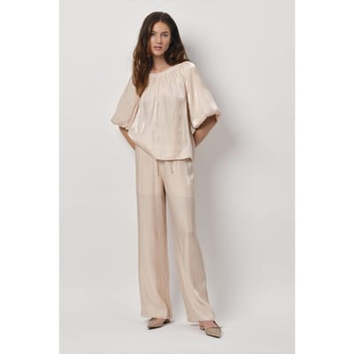 Dante6 Soir Shimmer Wide Leg Pants Peach Fuzz Maat: 34 | Wijde Broeken Outlet | Dames | Beige