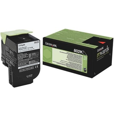 Lexmark 80C20K0 nr. 802K toner cartridge zwart lage capaciteit (origineel)