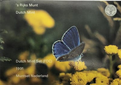 Set munten 1991 - 5 Gulden - Rijksdaalder - gulden - 25 cent - 10 cent - 5 cent