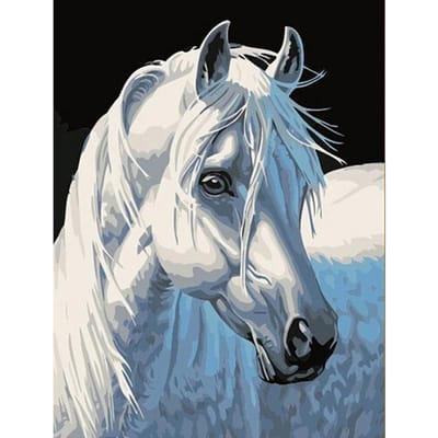 DIY diamant borduurwerk schilderij paarden de diamant zelf handwerkset diamant 5D 20X30CM gray