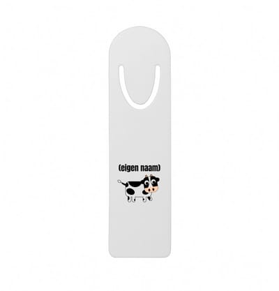 Hacebo® - kleine koe met eigen naam metalen boekenlegger - Koe - boeren/koeien liefhebbers - iemand die houdt van koeien - verjaardag - cadeau - kado Bladwijzer boekenleggers - 12.7 cm x 3.2cm