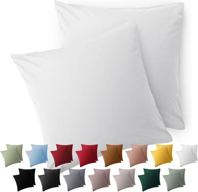 Blumtal Kussensloop Microvezel Kussenhoes 65 x 65 cm - Wit - Set van 2