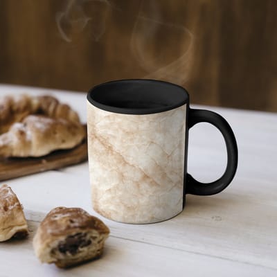 Magische Mok - Foto op Warmte Mokken - Koffiemok - Kristalstructuur - Bruin - Marmer print - Magic Mok - Beker - 350 ML - Theemok
