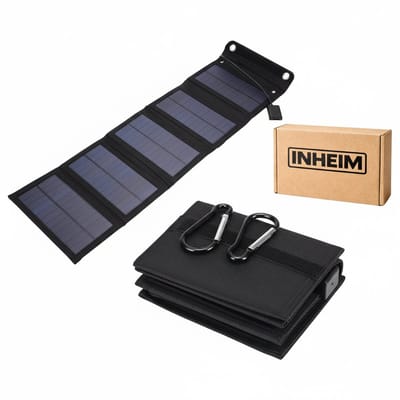Inheim® 20W Opvouwbaar Zonnepaneel – Draagbare Solar Charger voor Powerbank, Telefoon en Outdoor – Camping & Noodstroom