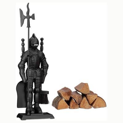 RONN® Openhaard Set - Haardset - Openhaard Gereedschap - 4 Delig - Zwart - 13cm x 21cm x 72cm