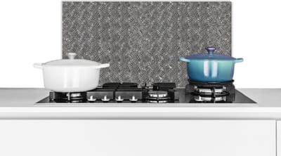 Spatscherm keuken 60x30 cm - Kookplaat achterwand Metaal - Industrieel - Patronen - Muurbeschermer - Spatwand fornuis - Hoogwaardig aluminium