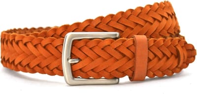 Gevlochten riem- Cognac Lederen vlecht riem 3.5cm- Maat 105 - Totale lengte van de riem is +- 125 cm