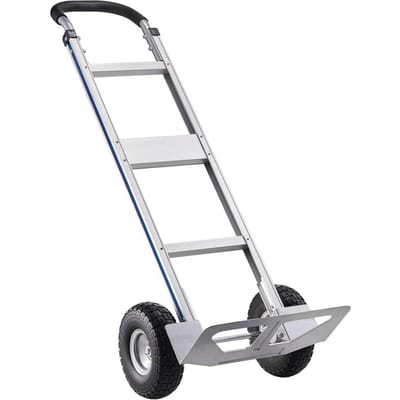 Handkar, Laadvermogen 226,9 kg, Robuuste Handkar Dolly met Antislip Wielen & Handvat, Draagbare Trolley Dolly van Aluminiumlegering met Spanband