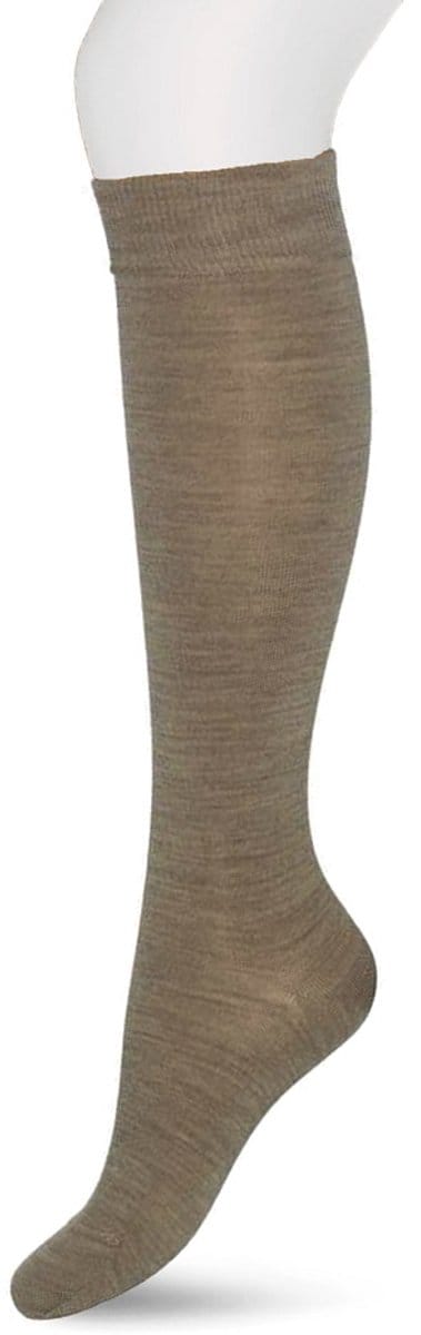Bonnie Doon Wol/Katoen Kniekousen Taupe Dames maat 35/38 - Buitenkant 70% Fijne Wol - Binnenkant Katoen - Niet irriterend - Heerlijk warm - Kousen - Gladde Naden - Kniesokken - Wollen sokken - Licht Bruin - Beige - Taupe Heather - R715011.376