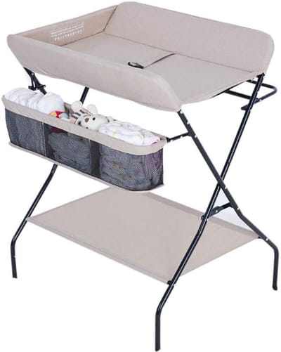 Baby Veranderende Tafel - Luiertafel Dresser - Baby Verzorging - Opvouwbaar Met Wielen - 80 x 64 x 104 cm