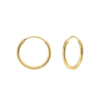 Montebello Oorbellen Alina M - 925 Zilver Verguld - 1,2mm - ∅14mm