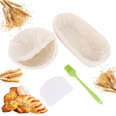 La'Moussawi ® Complete Broodbak Set met Natuurlijke Rotan Rijsmandjes voor Perfecte Broodcreaties