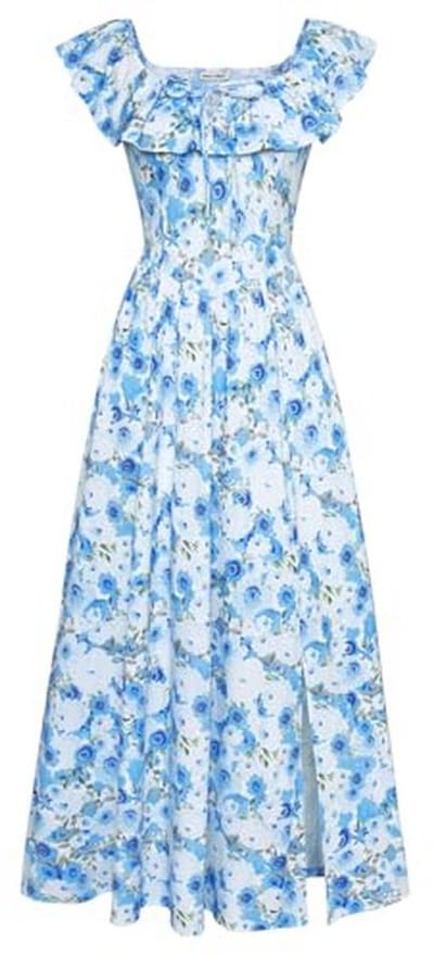 Dames Bloemen Zomer V-hals Jurk met Zakken - A-lijn Casual Maxi Tiered Jurk