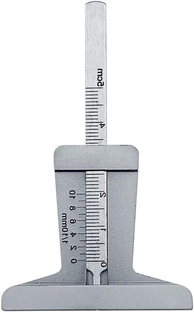 Bandenloopdieptemeter - Bandenprofielmeter - Banden Veiligheid Controleren - Roestvrij Staal Constructie - 0-60mm - Zilverkleurig