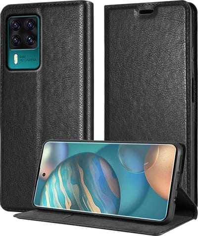 Cadorabo Hoesje geschikt voor Cubot X50 in ZWARTE NACHT - Beschermhoes met magnetische sluiting, standfunctie en kaartvakje Book Case Cover Etui