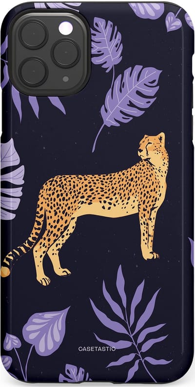 Casetastic Hoesje Geschikt voor Apple iPhone 11 Pro Max - Stijlvolle Beschermende Duo-layer Case - Cheetah snelheid