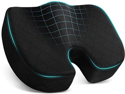 Antislip Zitkussen voor Rug- en Stuitbeen Pijnverlichting - Traagschuim Stoelkussen voor Bureau en Auto
