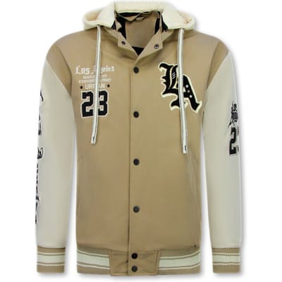 Tussenjas Heren - Baseball Jas met Capuchon Oversized - Bomberjack Heren - Zomerjas Heren - 523 - Bruin