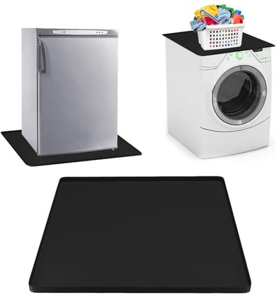 KAD® Lekbak Wasmachine Universeel - Lekbak Wasmachine - Anti Trillingsmat Wasmachine - Zwart - 60cm x 60cm x 2cm