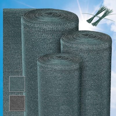 Zichtbreeknet Groen Balkonscherm 1000x100cm - Tuinnet Zonwerend en Windbescherming - HDPE Schaduwdoek met Kabelbinders