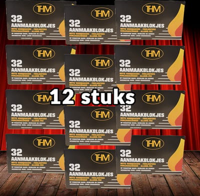 THM Witte Aanmaakblokjes 32 stuks Paraffine 12 Pakjes