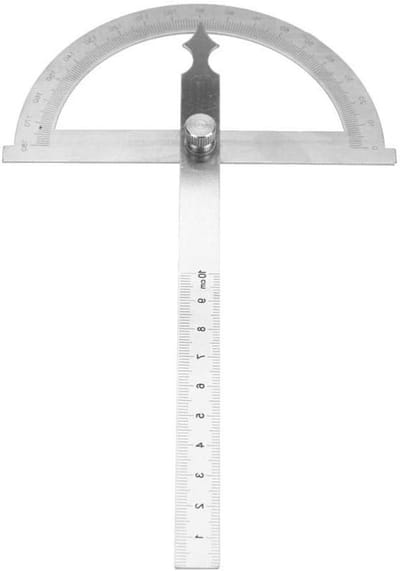 Nauwkeurige hoekmeter en liniaal van roestvrij staal met vergrendelmoer voor eenvoudige metingen en duidelijke weergave (120 * 150 mm)
