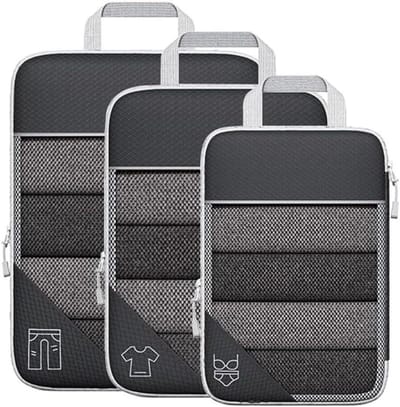 Opbergzakken Set - Reis Tassen - Bagage Organiseren - Mesh Visueel - 3 Stuks - Zwart