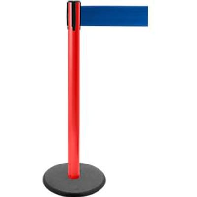 Afzetpaal met trekband GLA 29, rood, trekband blauw