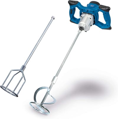Handmenger Mortelmixer - Kleurenmixer Gipsmixer - Bouwmaterialen Mengen - Dubbele Versnelling Variabel Toerental - 1400 Watt