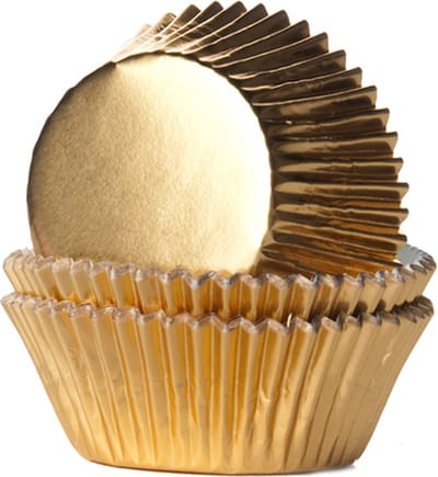 House of Marie Cupcake vormpjes Folie Goud pk/24 - Ø 5 cm
