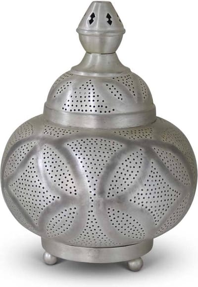 Safaary - Oosterse Tafellamp Zilver Ivana Ø 23 x 31cm
