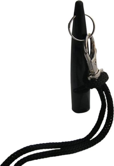 New Age Devi - Hondenfluit met koord - Hondentrainer - Zwart - Fluit voor honden - Hondenfluitje met keycord -