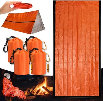 Nood Slaapzak - Survival Tas - Buiten Overleven - Waterdicht Thermisch - 84 x 36 Inch - Oranje