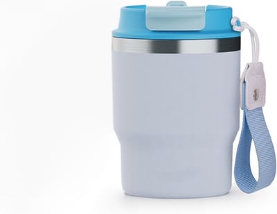 Koffiemok - Reismok Thermosbeker - Drinken Onderweg - Lekvrij Deksel - 350 ml - Blauw