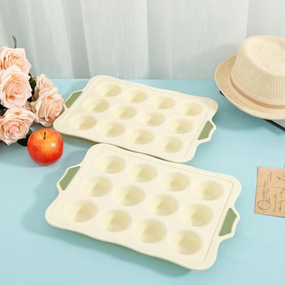 Siliconen Muffinpan - Bakvorm Cupcakes - Muffins Bakken - Versterkt Frame - 12 Kopjes - Grijs