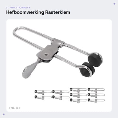 Dailygoods- Plafondklem met hefboomwerking - Tegelklemmen - Bevestigingsmiddelen - Roestvrij staal - 10 Stuks - Zilver/Zwart - Tegelklem