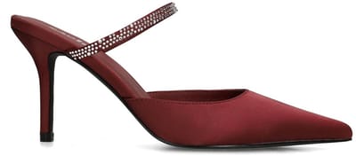 Sacha - Dames - Burgundy pumps met strass bandje - Maat 40