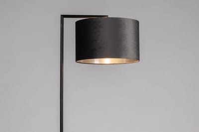 Lumidora Vloerlamp 31085 - BRED - E27 - Zwart - Zilver -oud zilver - Antraciet donkergrijs - Metaal
