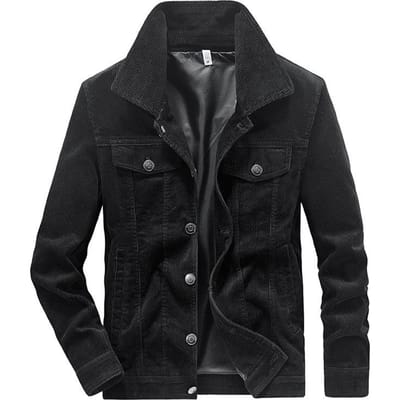 Lente- en Herfstjas Heren Dunne Corduroy Jas Nieuwe Retro Tooling Pure Katoenen Jas 4XL black