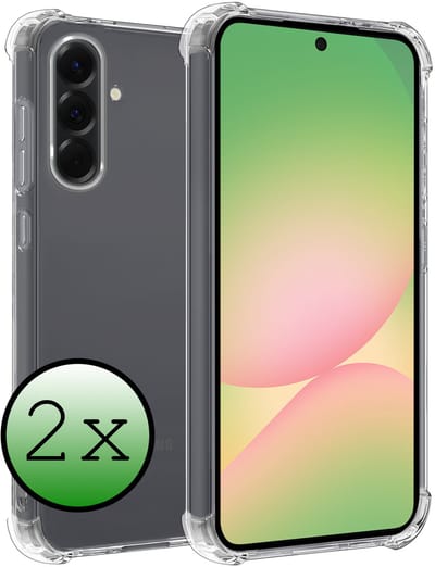 Hoesje 2 Stuks - Geschikt voor Samsung Galaxy A56 - Sterk & Shockproof - Siliconen Case - Back Cover - Telefoon Hoes Shock Proof - Transparant