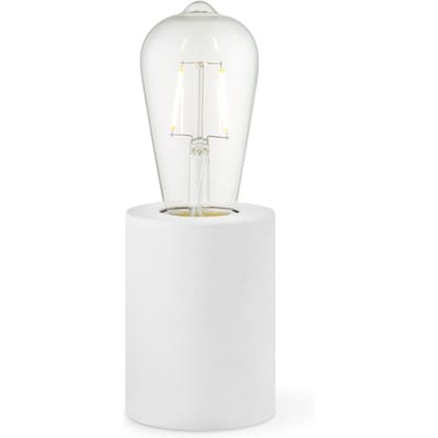 Home Sweet Home - Moderne tafellamp Dry Rond - Wit - 7,5/7,5/10cm - bedlampje - geschikt voor E27 LED lichtbron - gemaakt van Metaal
