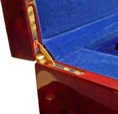 Houten Muntenkoffer - Opslag Kist - Munten Verzamelen - Aluminium Frame - 41x27x9 cm - Zwart