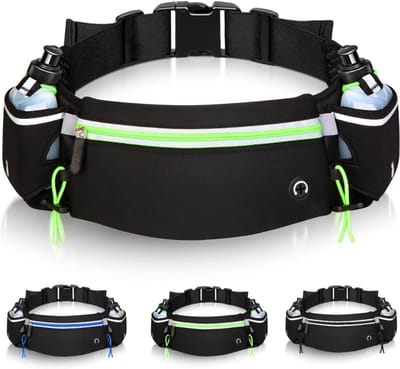 TIM® Flipbelt - Hardloopriem - Running Belt - Zwart/Groen - 24cm x 18cm x 7cm