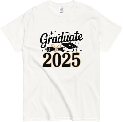 Geslaagd 2025 T Shirt - Dames en Heren Diploma Tshirt - Cadeau voor Geslaagde - Wit - S